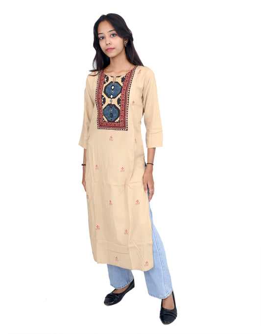 Neck work kurti