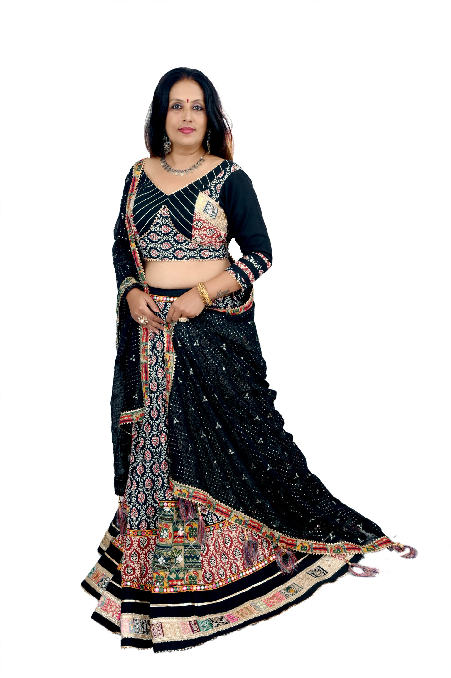 Full work black chaniya choli