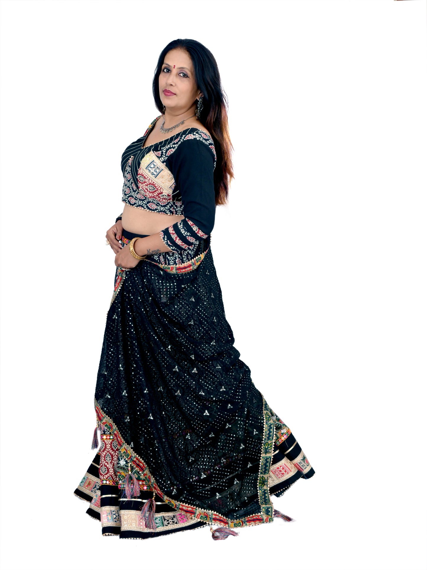 Full work black chaniya choli