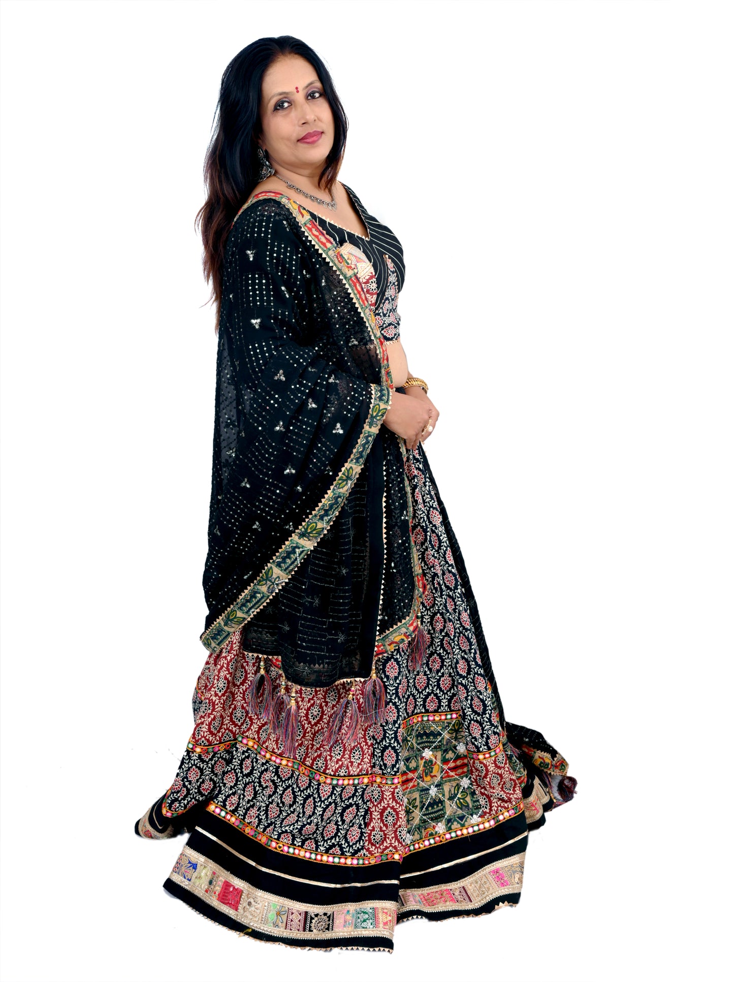 Full work black chaniya choli