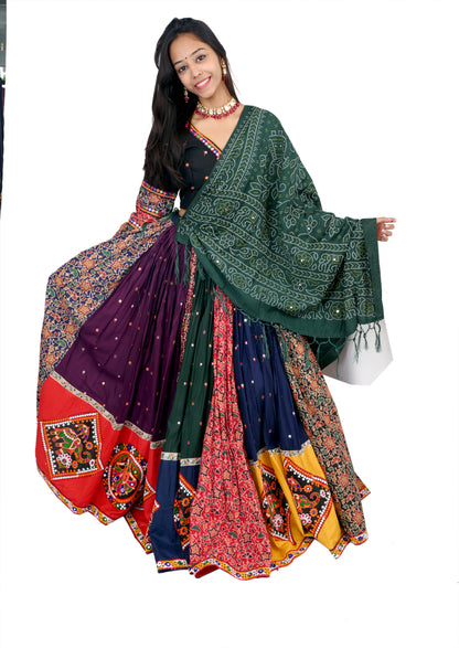 Multi color hand printed premium choli