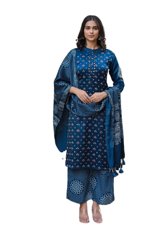 Three piece kurta pant set gazi silk