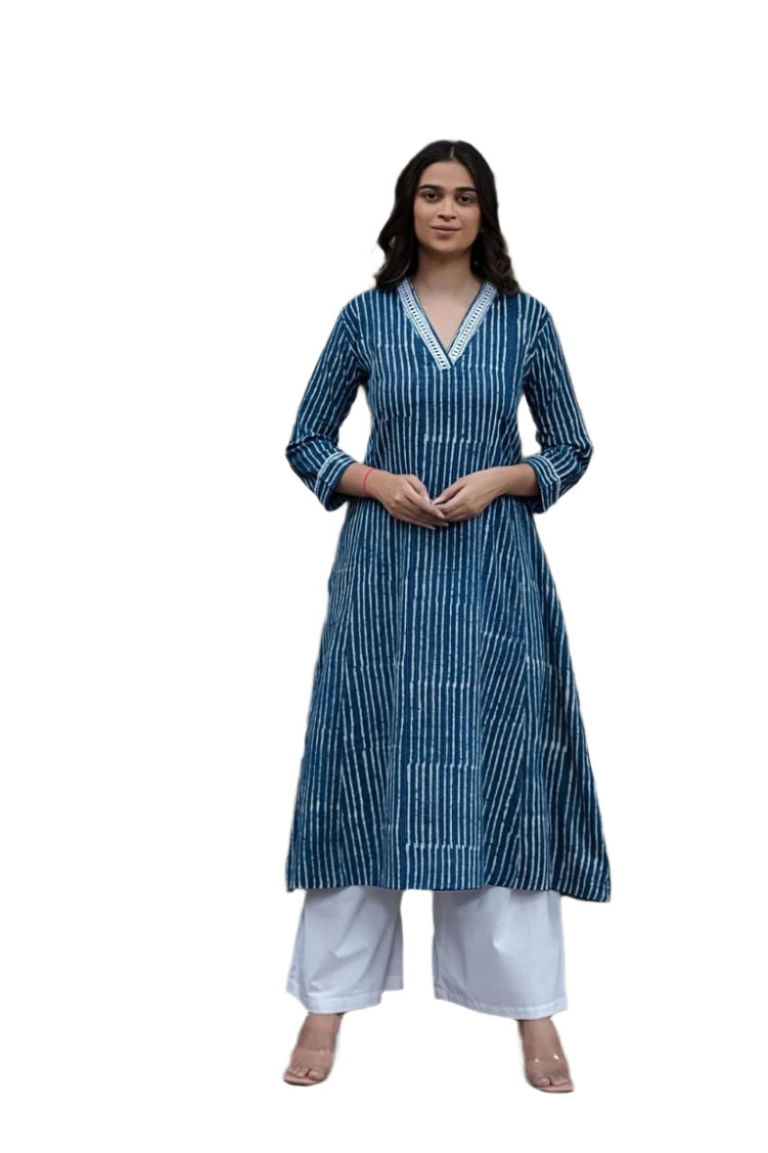 Blue indigo cotton Kurta